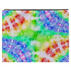 Tie Die Look Rainbow Pattern Cosmetic Bag (xxxl) by myblueskye777
