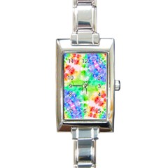 Fpd Batik Rainbow Pattern Rectangle Italian Charm Watch by myblueskye777