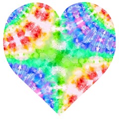Fpd Batik Rainbow Pattern Wooden Puzzle Heart by myblueskye777