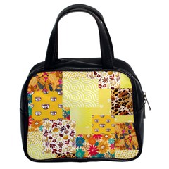Yellow Floral Aesthetic Classic Handbag (two Sides) by designsbymallika