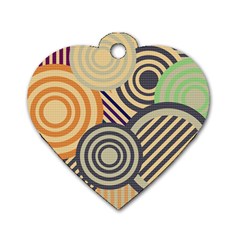 Circular Pattern Dog Tag Heart (Two Sides)