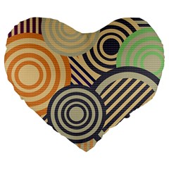 Circular Pattern Large 19  Premium Heart Shape Cushions