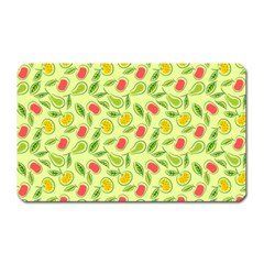 Vector Fruits pattern, pastel colors, yellow background Magnet (Rectangular)