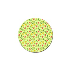 Vector Fruits pattern, pastel colors, yellow background Golf Ball Marker (4 pack)