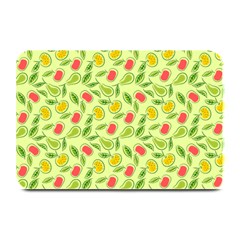 Vector Fruits pattern, pastel colors, yellow background Plate Mats