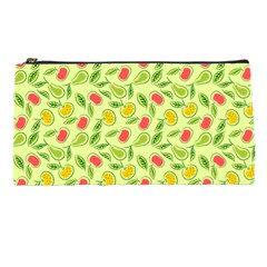 Vector Fruits pattern, pastel colors, yellow background Pencil Case