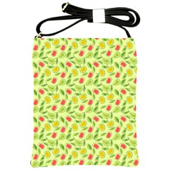 Vector Fruits pattern, pastel colors, yellow background Shoulder Sling Bag