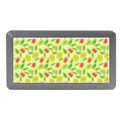 Vector Fruits pattern, pastel colors, yellow background Memory Card Reader (Mini)