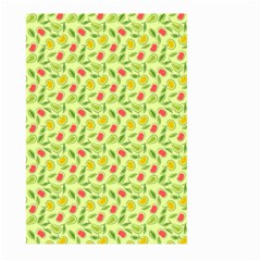 Vector Fruits pattern, pastel colors, yellow background Large Garden Flag (Two Sides)