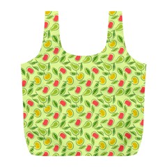 Vector Fruits pattern, pastel colors, yellow background Full Print Recycle Bag (L)