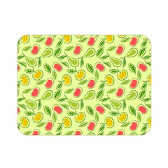 Vector Fruits pattern, pastel colors, yellow background Double Sided Flano Blanket (Mini) 