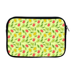 Vector Fruits Pattern, Pastel Colors, Yellow Background Apple Macbook Pro 17  Zipper Case by Casemiro