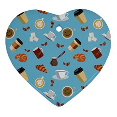 Coffee Time Heart Ornament (two Sides) by SychEva