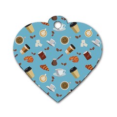 Coffee Time Dog Tag Heart (two Sides) by SychEva