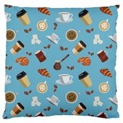 Coffee Time Large Cushion Case (two Sides) by SychEva