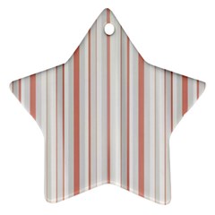 Salmon And Grey Linear Design Star Ornament (two Sides) by dflcprintsclothing