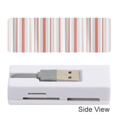 Salmon And Grey Linear Design Memory Card Reader (stick) by dflcprintsclothing