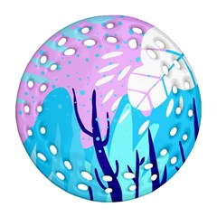 Aquatic Surface Patterns Round Filigree Ornament (two Sides)