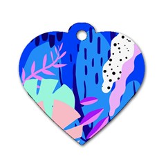 Aquatic Surface Patterns Dog Tag Heart (two Sides) by Designops73