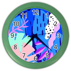 Aquatic Surface Patterns Color Wall Clock by Designops73