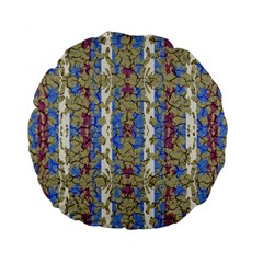 Ornament Striped Textured Colored Pattern Standard 15  Premium Flano Round Cushions by dflcprintsclothing