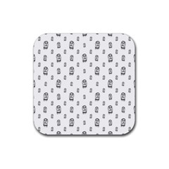 Sketchy Monster Pencil Drawing Motif Pattern Rubber Coaster (square)  by dflcprintsclothing