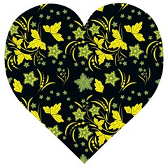 Folk Flowers Art Pattern Floral  Surface Design  Seamless Pattern Wooden Puzzle Heart by Eskimos