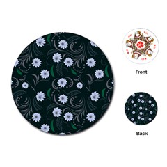 Folk Flowers Art Pattern Floral  Surface Design  Seamless Pattern Playing Cards Single Design (round) by Eskimos