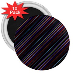 Dark Multicolored Striped Print Design Dark Multicolored Striped Print Design 3  Magnets (10 pack) 