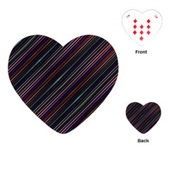 Dark Multicolored Striped Print Design Dark Multicolored Striped Print Design Playing Cards Single Design (Heart)
