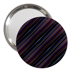 Dark Multicolored Striped Print Design Dark Multicolored Striped Print Design 3  Handbag Mirrors