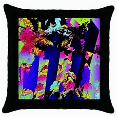 Neon Aggression Throw Pillow Case (black) by MRNStudios