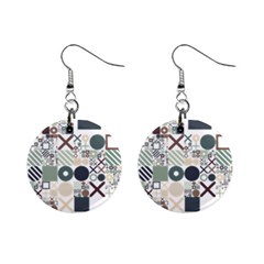 Mosaic Print Mini Button Earrings by designsbymallika