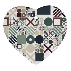 Mosaic Print Heart Ornament (two Sides) by designsbymallika