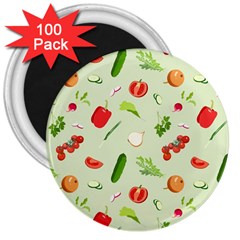 Seamless Pattern With Vegetables  Delicious Vegetables 3  Magnets (100 Pack) by SychEva