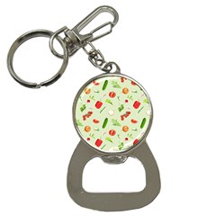 Seamless Pattern With Vegetables  Delicious Vegetables Bottle Opener Key Chain by SychEva