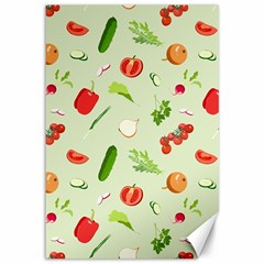 Seamless Pattern With Vegetables  Delicious Vegetables Canvas 12  X 18  by SychEva