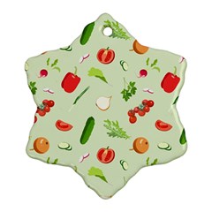 Seamless Pattern With Vegetables  Delicious Vegetables Ornament (snowflake) by SychEva