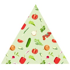 Seamless Pattern With Vegetables  Delicious Vegetables Wooden Puzzle Triangle by SychEva