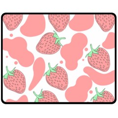 Strawberry Cow Pet Fleece Blanket (medium)  by Magicworlddreamarts1