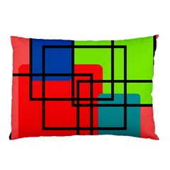 Colorful Rectangle Boxes Pillow Case (two Sides) by Magicworlddreamarts1