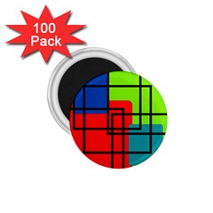 Colorful Rectangle Boxes 1 75  Magnets (100 Pack)  by Magicworlddreamarts1