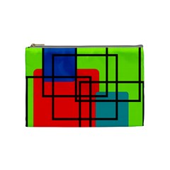 Colorful Rectangle Boxes Cosmetic Bag (medium)