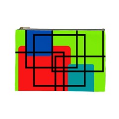 Colorful Rectangle Boxes Cosmetic Bag (large)