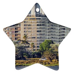 Urban Coastal Scene, Montevideo Uruguay Star Ornament (two Sides) by dflcprintsclothing