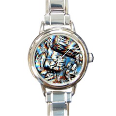 Rainbow Vortex Round Italian Charm Watch