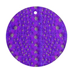 Paradise Flowers In A Peaceful Environment Of Floral Freedom Ornament (round) by pepitasart
