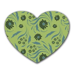 Folk Flowers Art Pattern Heart Mousepads by Eskimos