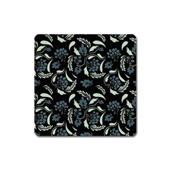 Folk Flowers Art Pattern Square Magnet by Eskimos