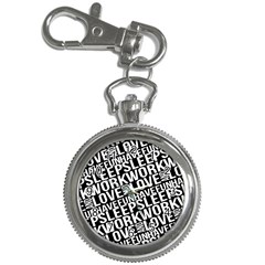 Sleep Work Love And Have Fun Typographic Pattern Key Chain Watches by dflcprintsclothing
